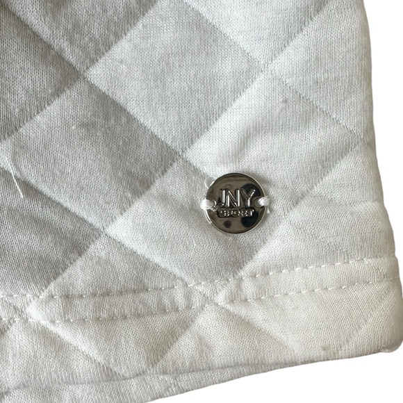 JONES NEW YORK SPORT ivory/off white quilted hoodie size Large - Picture 3 of 5
